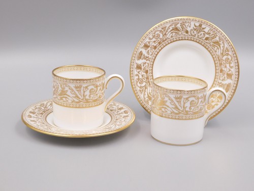Two wedgwood gold florentine - two,