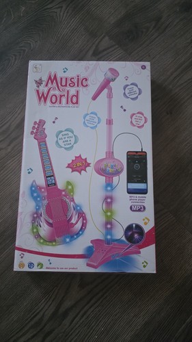 Kids pink electric play guitar - kids,