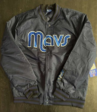 New Men's Dallas Mavericks Ultra Game Satin Full Snap Jacket Style VOMG504F
