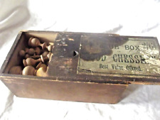 Antique Club Box Staunton Design Chess Set in the Original Wooden Box