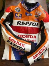 Honda Repsol Motorcycle Leather Biker Jacket Pure Cowhide Leathers