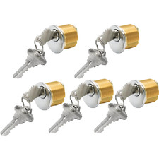 5X Mortise Lock SC Keyway Standard Cylinders 1'' Adams Rite Type for Door Brass