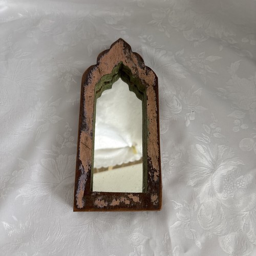 Wooden arched wall mirror - wooden,