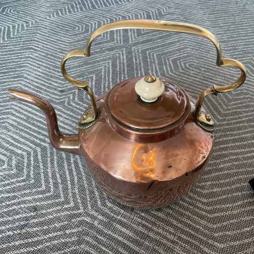Vintage copper kettle brass - copper,