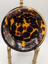 Soap Dish Labrazel Tortoise Shell Mouth Blown Glass Lux Bath Accessory Italy 