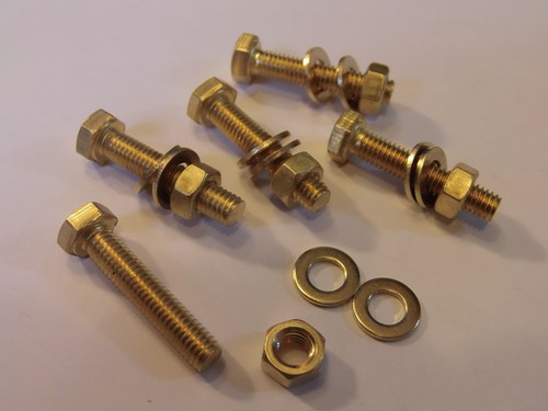 M5x25 brass hex head bolts - head,