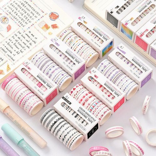 Rolls washi tape set black - rolls,