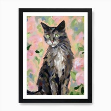 A Maine Coon Cat Painting