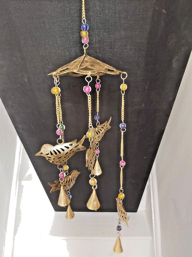 Handmade brass hanging bird - handmade,