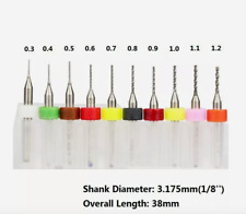 XCAN 10pcs/Set 0.3mm to 1.2mm PCB Mini Drill Bit Tungsten Steel Carbide Print NN