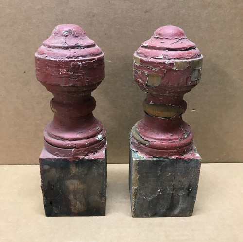 Antique pair shabby turned - antique,