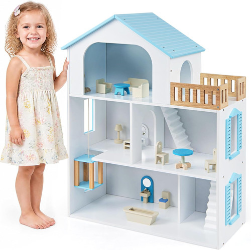 Large kids dollhouse storey - large, 3-storey