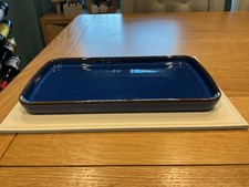 DENBY IMPERIAL BLUE SANDWICH PLATE / TRAY STONEWARE 26CM X 14.5CM LOT B