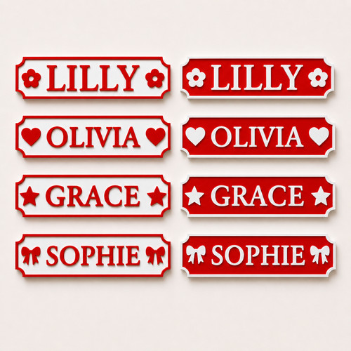 Personalised name red door - red,