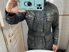 BELSTAFF Heavy Leather Jacket PANTHER 1966 Antique Black Malenotti Era M