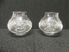 Vintage Waterford Irish Lead Crystal Set/2 Globes For C2 Candelabra  See Pics!!