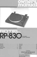 Rotel RP-830 Turntable Owners