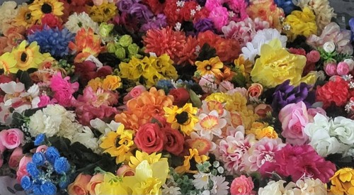 Job lot artificial flowers x10 - job,