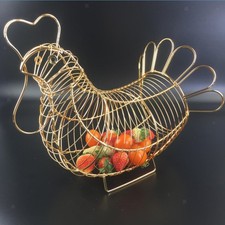 Metal Wire Egg Basket Food Storage Basket Multipurpose Decorative Egg Storage