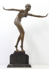 Large Art Deco Bronze Lady on