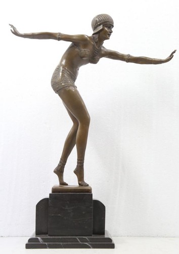 Large art deco bronze lady - deco,