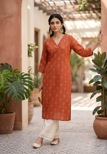 Indian women rust - indian, cotton