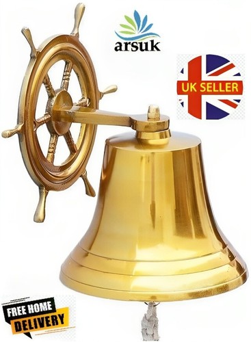 Antique brass wall bell - brass,