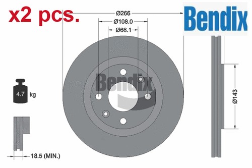 Pcs front brake - x2,