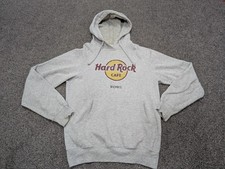 Hard Rock Cafe Rome Hoodie - Grey - Kangaroo Pocket - Men's Medium
