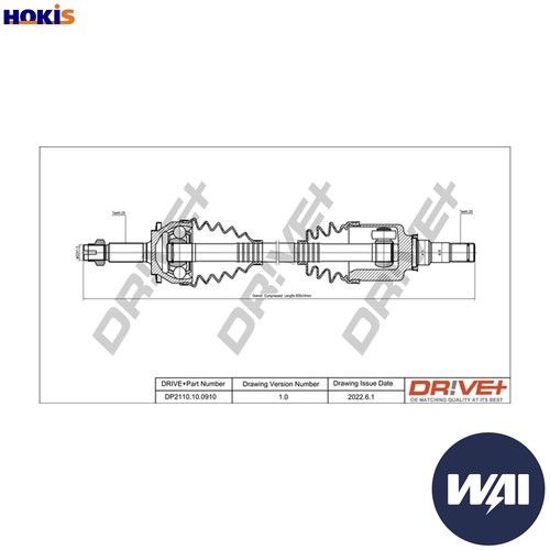 Drive shaft dp2110 - drive, dp2110.10.0910