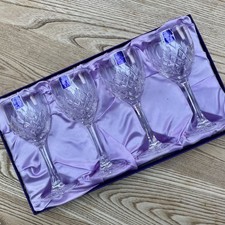 4 x Edinburgh Crystal KELSO Pattern Large Wine Glass/Goblet Boxed Unused New Exc