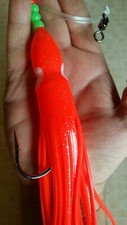 25cm LARGE RED SQUID SEA FISHING COD LURE,WRECK,ROUGH GROUND NORWAY COD LURES.