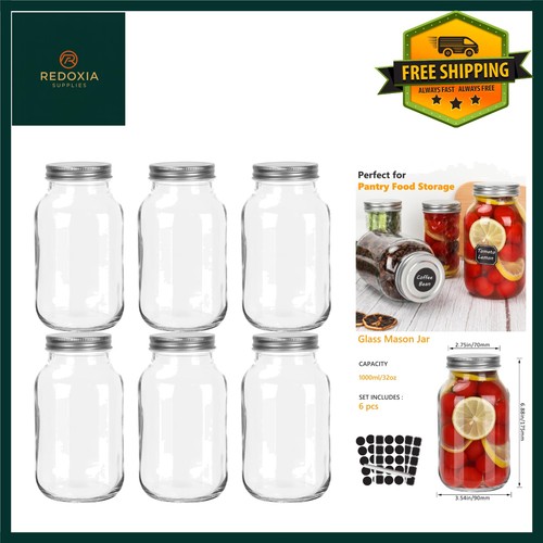 Glass canning jars - oz, with