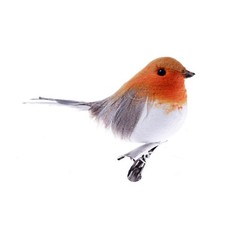 Feather Robin Bird on Clip