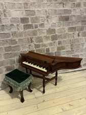 Dolls House 1/12 Scale Miniature Vintage Artisan Harpsichord Piano & Stool
