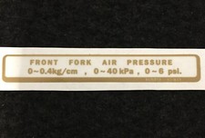 VFR750F "FRONT FORK AIR PRESSURE" DECAL