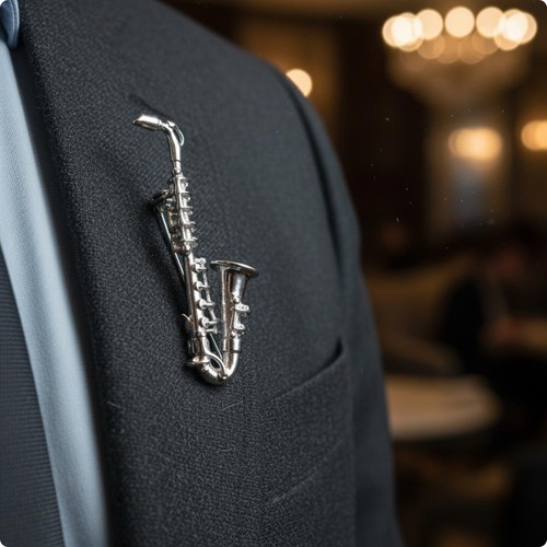 Saxophone brooch hook - brooch,