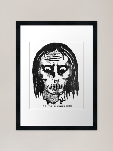 The shrunken head - framed, art