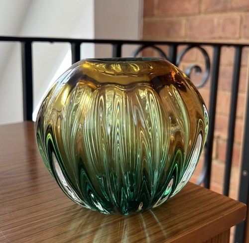 Vintage ribbed globe glass - vintage,