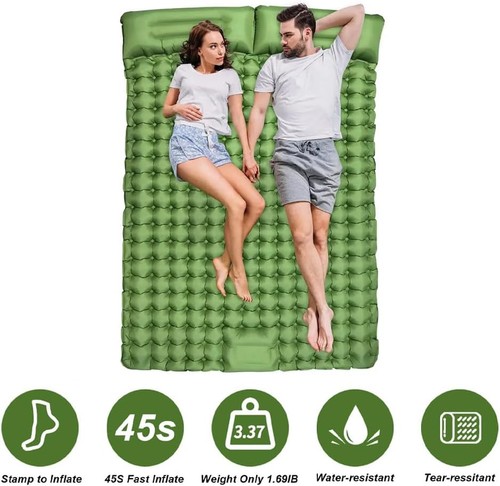 Inflatable double camping mat - inflatable,
