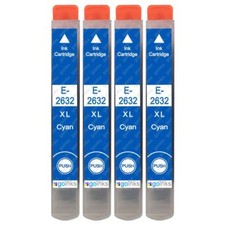 4 Cyan Ink Cartridges for Expression Premium XP-600, XP-620, XP-720 