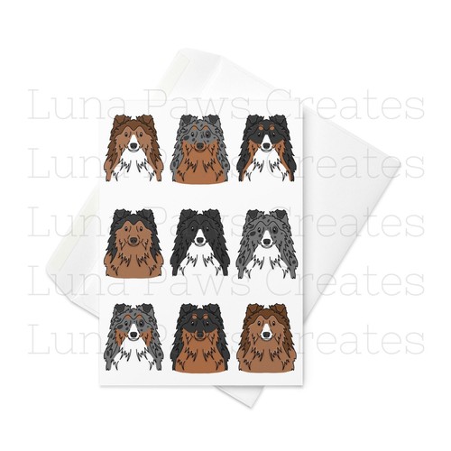 Shetland sheepdog card - shetland,