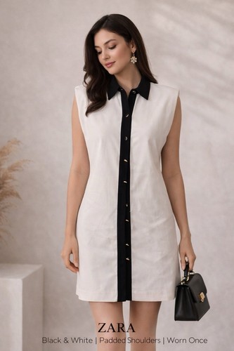 Zara black white structured - white,