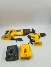 Lot of 4 Dewalt Cordless Power Tools - Drill, Grinder, 2 Chargers Used Working