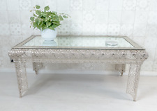 Silver Embossed Metal Glass