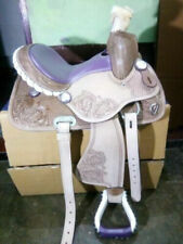 New Western Leather Barrel Racing Horse Tack Saddle & All Size Available.