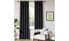 Home Essentials Plain Blackout Eyelet Curtains 46 x 54 inch - Charcoal