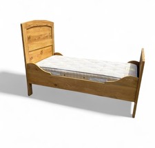 WOW Antique Small Single Old French Pine Sleigh Bateau Bed Slats Conran Mattress