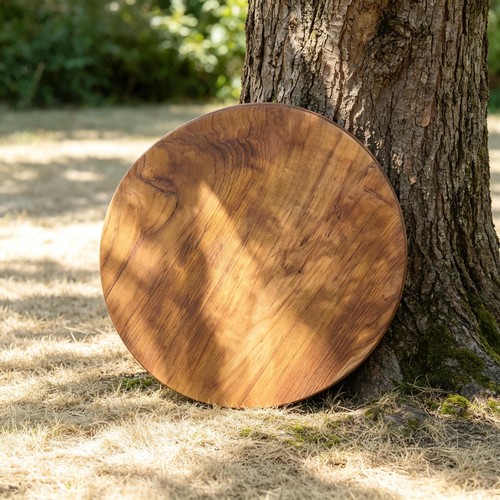Rustic natural round teak wood - rustic,