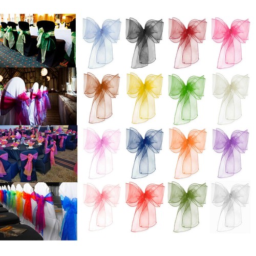 100pcs organza sashes chair - 1-100pcs,